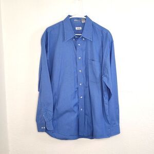 Izod Men's Blue Checked Dress Shirt size XL